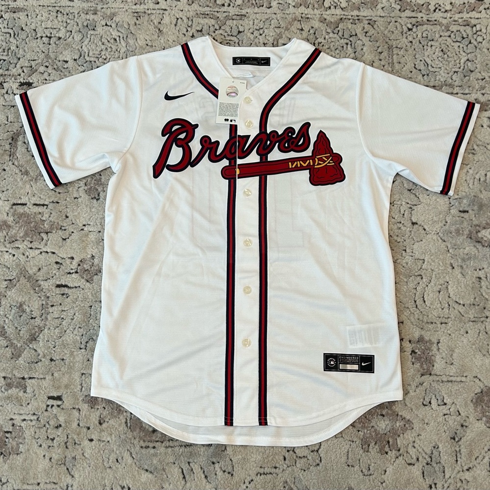Nike Authentic Atlanta Braves Chipper Jones #10 White Jersey MLB Men’s Size: M - Picture 2 of 7